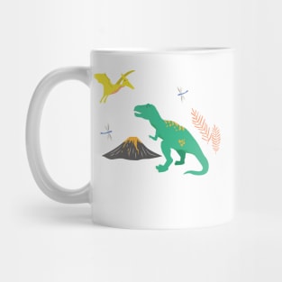 Jurassic Dinosaurs on Peach Mug